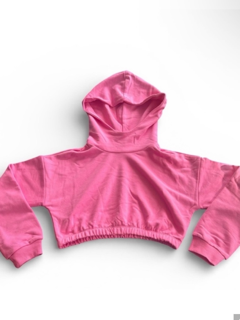 Naked Wardrobe Pink Cropped Hoodie Sweatshirt Size M Elastic Hem